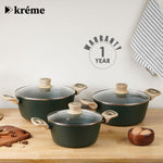 Kreme Venetia Cook and Serve Casserole Set of 3pcs